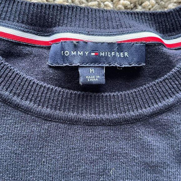 Tommy Hilfiger Navy Blue Dog Lightweight T-Shirt Wmn M Preppy Classic Stylish - Picture 3 of 7